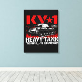 KV-1 zware sovjettank Canvas Afdruk (Insitu (Houten vloer))