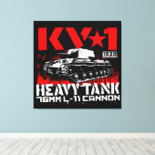 KV-1 zware sovjettank Canvas Afdruk (Insitu (Houten vloer))