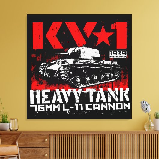 KV-1 zware sovjettank Canvas Afdruk (Insitu (Woonkamer))