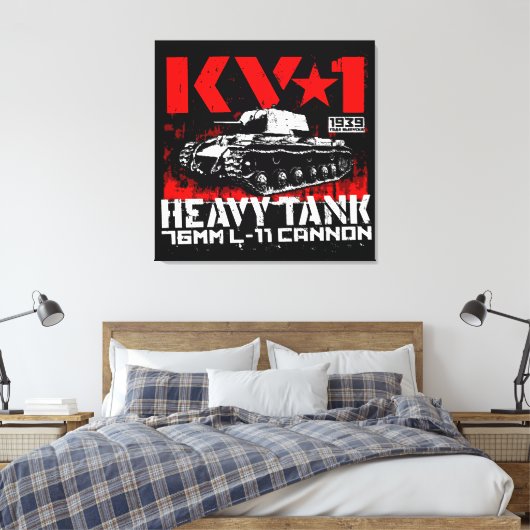 KV-1 zware sovjettank Canvas Afdruk (Insitu (Slaapkamer))
