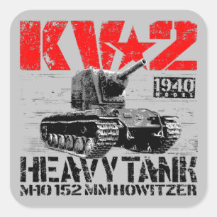 KV-2 zware sovjettank Vierkante Sticker