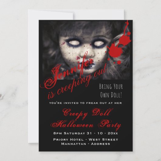 KVAADE POP Halloween Uitnodiging Dode Griezeld Gri (Voorkant)