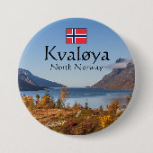 Kvaloya eiland Noorwegen Ronde Button 7,6 Cm (Voorkant)