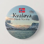 Kvaloya eiland Noorwegen Ronde Button 7,6 Cm (Voorkant)