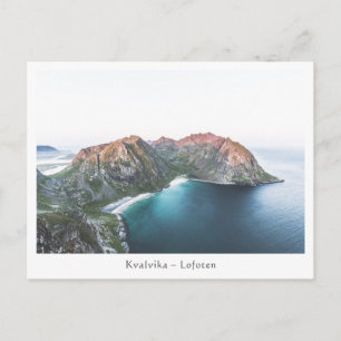 Kvalvika Lofoten-eilanden Noorwegen Briefkaart