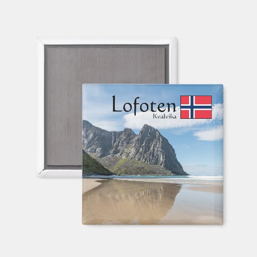 Kvalvika Lofoten Noorwegen Magneet (Voorkant / Achterkant)