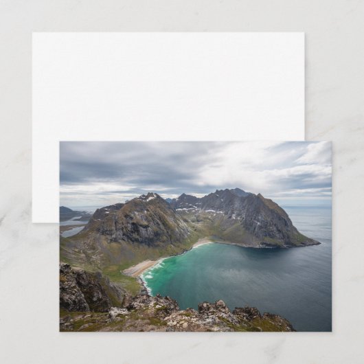 Kvalvika Lofoten Norway Kaart (Voorkant / Achterkant)