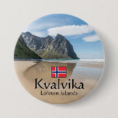 Kvalvika Lofoten Norway Ronde Button 7,6 Cm (Voorkant)