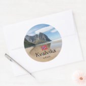 Kvalvika Lofoten Norway Ronde Sticker (Envelop)