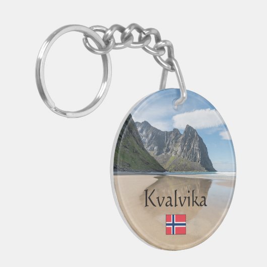 Kvalvika Lofoten Norway Sleutelhanger (Voorkant Links)