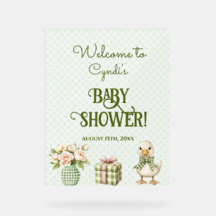 Kwак! Kwак! zegt de eend Baby Shower Acryl Bord