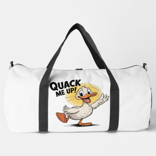 Kwак Me Up Grappige Eend Ontwerp Plunjezak (Voorkant)