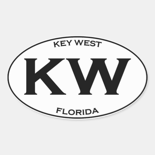 KW-Kew West Florida Ovale Sticker (Voorkant)