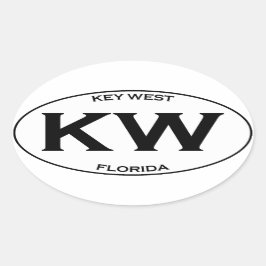 KW-Kew West Florida Ovale Sticker