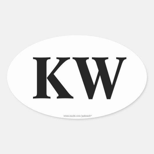 "KW" Key West Ovale Bumpersticker Ovale Sticker (Voorkant)
