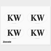 "KW" Key West Ovale Bumpersticker Sticker (Vel)
