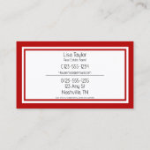 KW-kleuren Dubbel rood Visitekaartje (Achterkant)