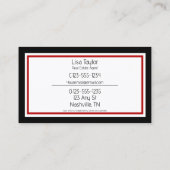 KW-kleuren: dubbelzwart Visitekaartje (Achterkant)