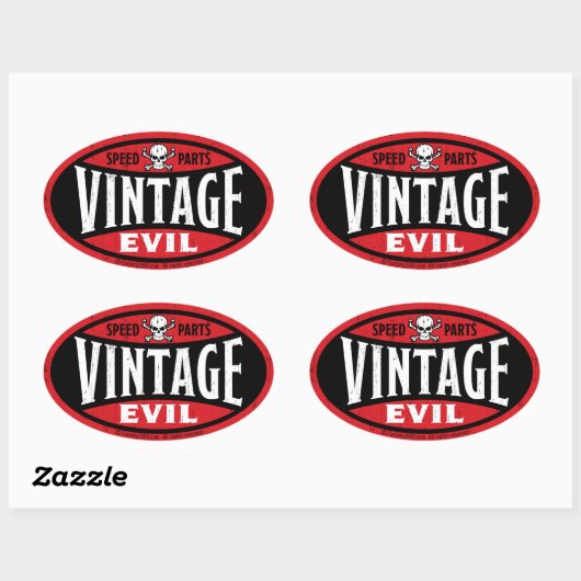  kwaad 001A Ovale Sticker (Vel)