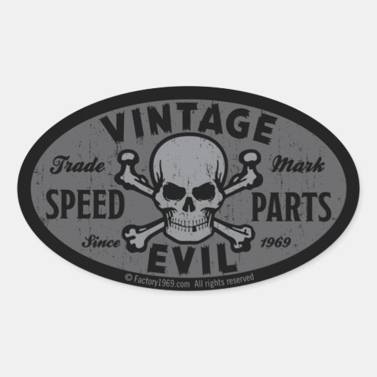  kwaad 007B Ovale Sticker (Voorkant)