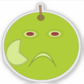 Kwaad Apple met Scar Halloween Shaped Sticker (Voorkant)