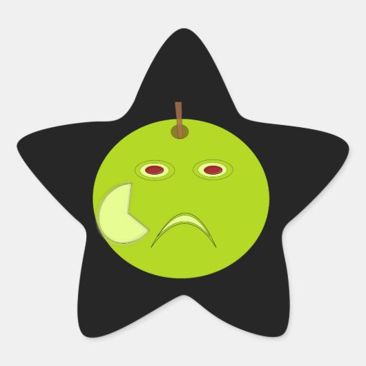 Kwaad Apple met Scar Halloween Stickers (Voorkant)