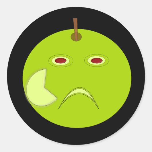 Kwaad Apple met Scar Halloween Stickers (Voorkant)