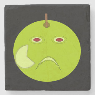 Kwaad Apple met Scar Halloween Stone Onderzetter