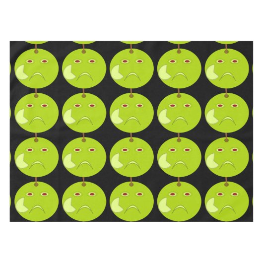 Kwaad Apple met Scar Halloween Tablecloth Tafelkleed (Voorkant (Horizontaal))