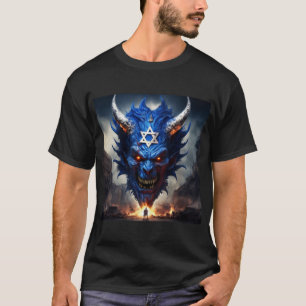 Kwaad demonisch Israël Demon met een Israëlische v T-shirt