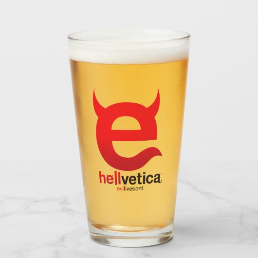 Kwaad “e” – Logo pintglas Glas (Voorkant gevuld)