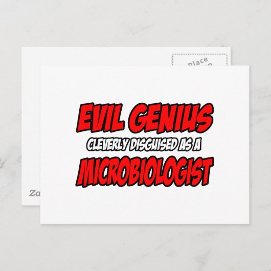 Kwaad genie...microbioloog briefkaart (Voorkant / Achterkant)