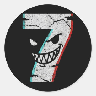 Kwaad Nummer 7 T-shirt - 7 At 9 Grap 67 Meme Hallo Ronde Sticker