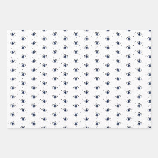 Kwaad oogontwerp, blauw oog inpakpapier vel (Voorkant 2)