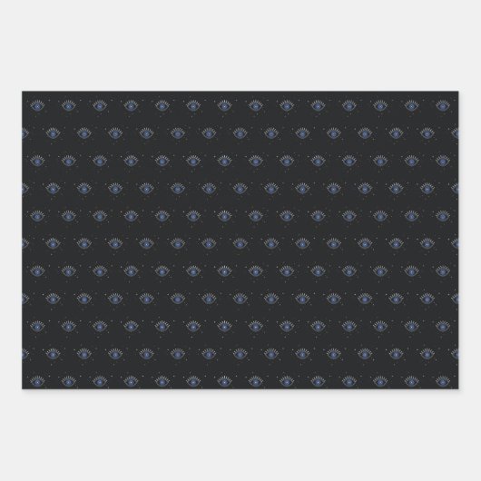 Kwaad oogontwerp, blauw oog inpakpapier vel (Voorkant)