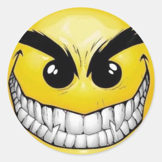Kwaad Ronde Sticker (Voorkant)