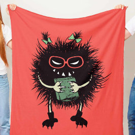 Kwaadaardig Boek Liefhebber Personage - Edgy Lezen Fleece Deken