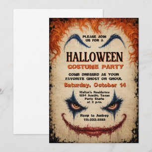 Kwaadaardig Clown Halloween Feestkostuum Griezelen Kaart
