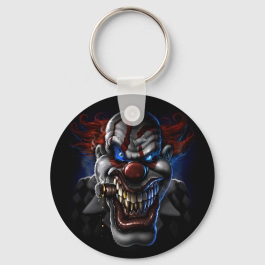Kwaadaardig Clownengezicht Sleutelhanger (Voorkant)