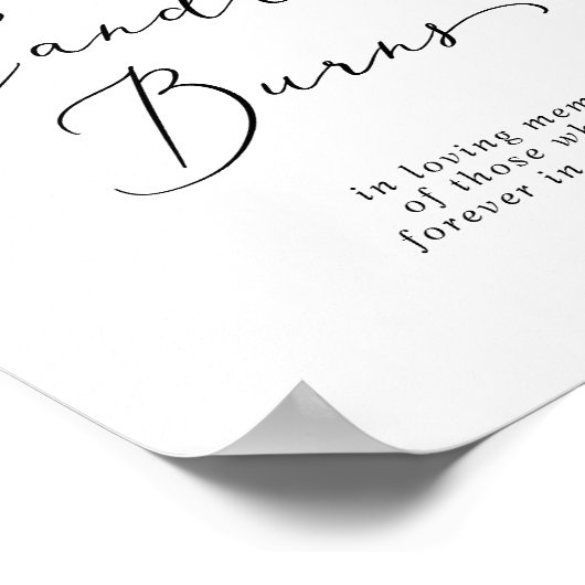 Kwaadaardig Deze Kaars Brand Wedding Herdenkingsbo Poster (Hoek)