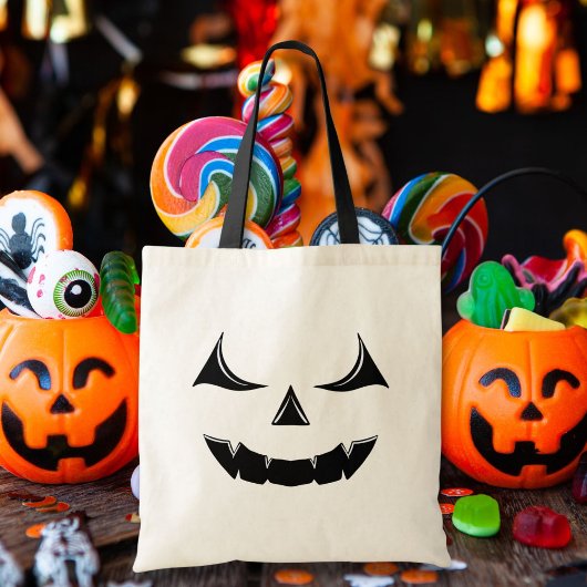 Kwaadaardig Jack O'Lantern Pompoen Gezicht Tote Bag