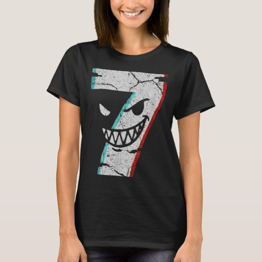 Kwaadaardig Nummer 7 T-shirt - 7 At 9 Grap 67 Meme (Voorkant)