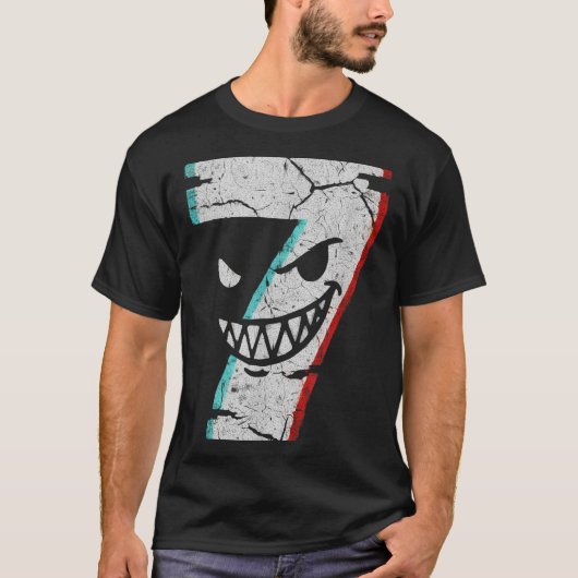 Kwaadaardig Nummer 7 T-shirt - 7 At 9 Grap 67 Meme (Voorkant)