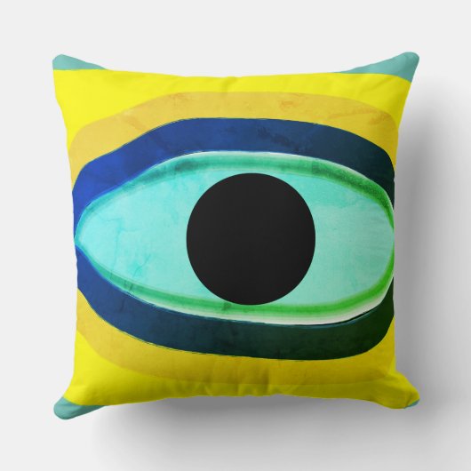 Kwaadaardig Oog Abstract Kussen (Achterkant)