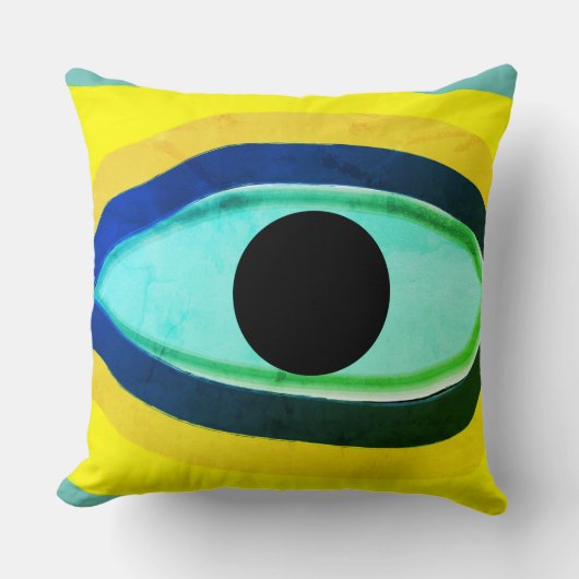 Kwaadaardig Oog Abstract Kussen (Voorkant)