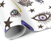 kwaadaardig oogomslagpapier, met manen, sterhamas cadeaupapier (Rol Hoek)