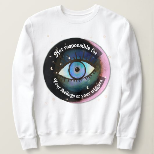 kwaadaardig oogsweatshirt , maan sweatshirt (Design voorkant)