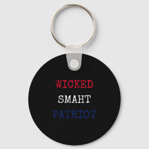 Kwaadaardig slim patriot grappig boston sleutelhanger