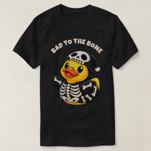 Kwaadaardig tot op het Bot Skelet Rubberen Eend Ha T-shirt