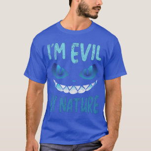 Kwaadaardig van nature Horror Grinnend Kat Gezicht T-shirt